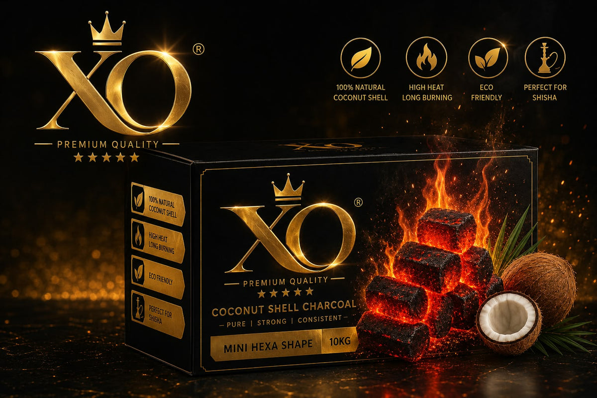 فحم  جوز الهند XO كرتونه 10 كيلو اصابع او مربعات)